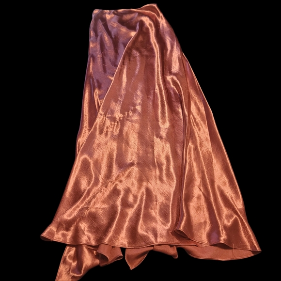 LOVESHACKFANCY Gold A-Line Maxi Skirt with Slit - Picture 4 of 5